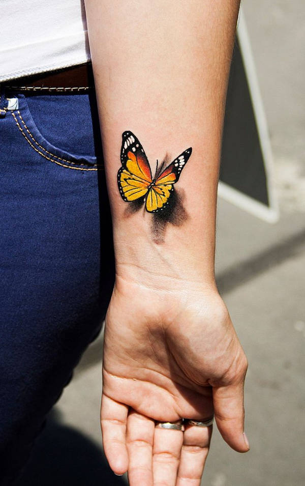 Buy 3D Butterfly Temporary Tattoo  Temporary Tattoo Orange Online in India   Etsy