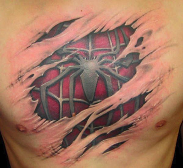 3D Spiderman Tattoo
