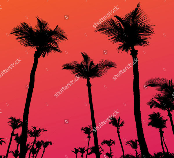 Abstract Palm Tree Silhouette