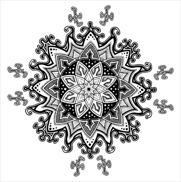 Abstract Snowflake Drawing