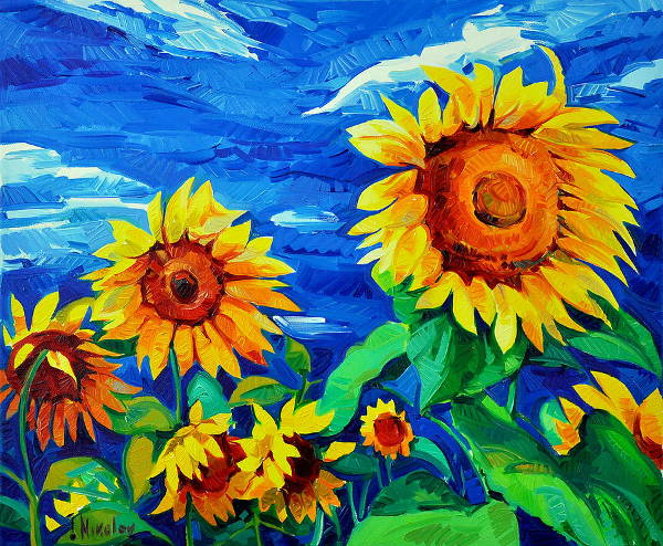 Abstract Sunflower Painting