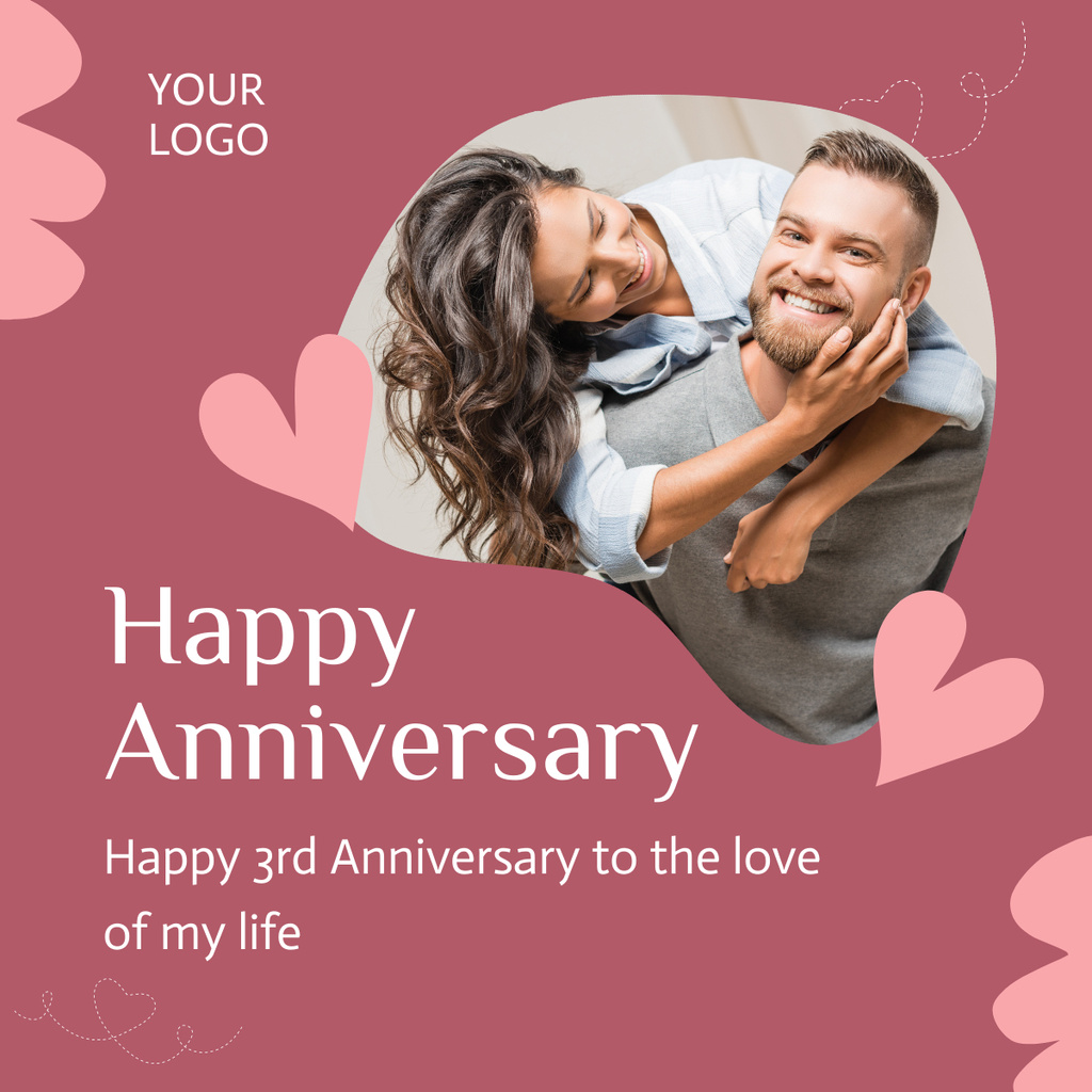 Anniversary Greeting to Wife or Husband Template Image