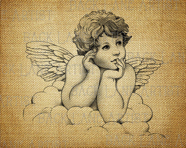 Isolated on White Background Little Baby Angel with Wings, Hand Drawing,  Vector Stock Illustration - Illustration of invitation, holiday: 180748377