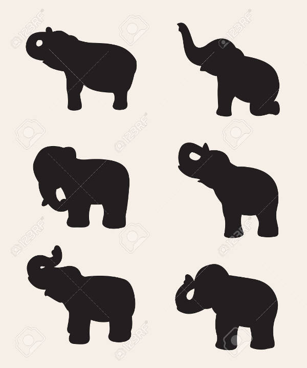 Baby Elephant Silhouette