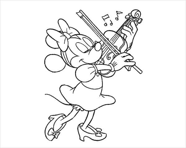 Baby Minnie Mouse Playing Coloring Page