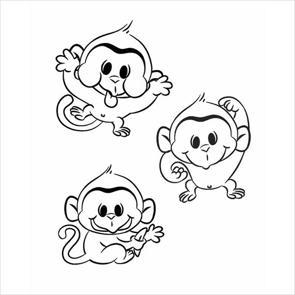 FREE 8+ Monkey Coloring Pages in AI