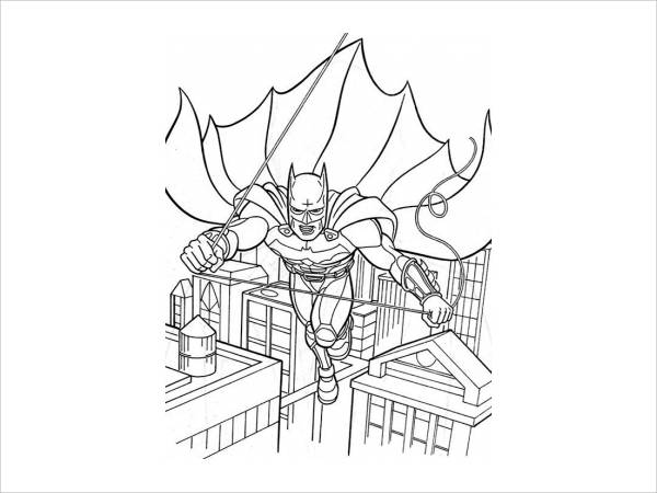 Batman Flying Coloring Page