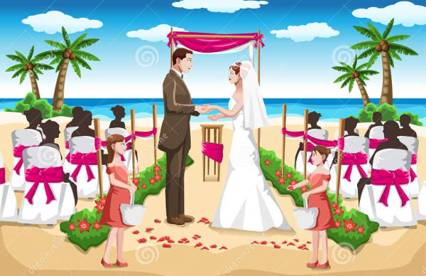 Beach Wedding Clipart
