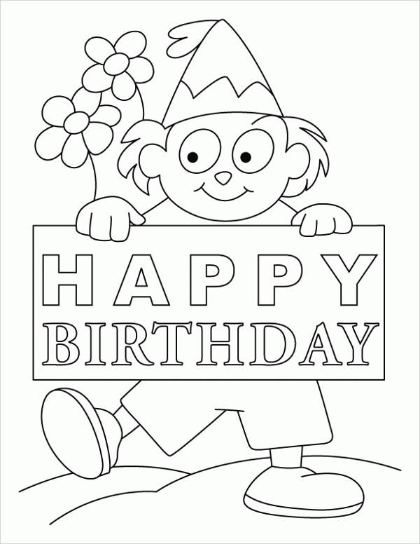 Birthday Card Coloring Page