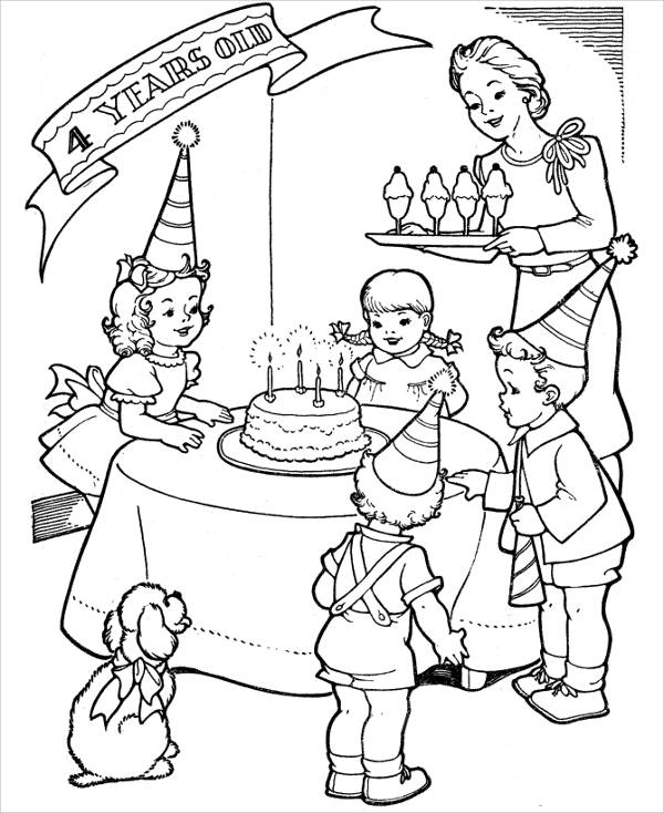 Birthday Party Coloring Page