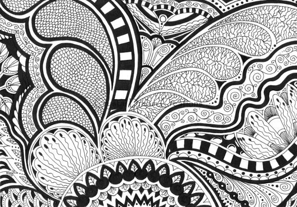 Black and White Abstract Drawing