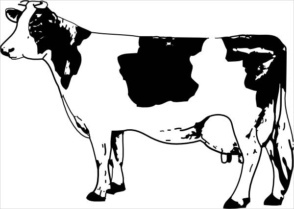 Black and White Cow Clip Art