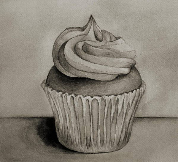 Cupcake Drawing || Using Colour Pencils - YouTube