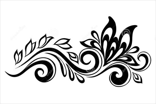 Black and White Floral Design