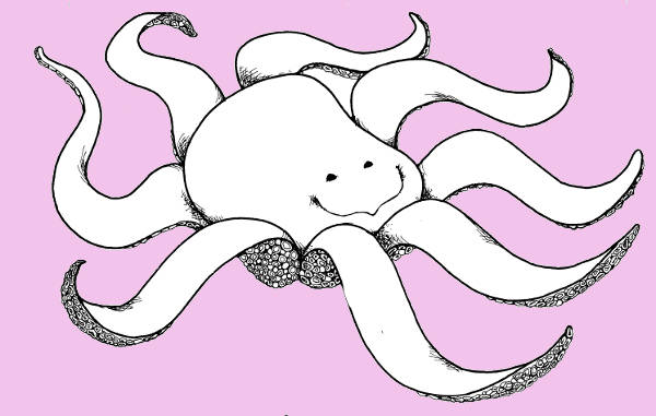 Black and White Octopus Clipart