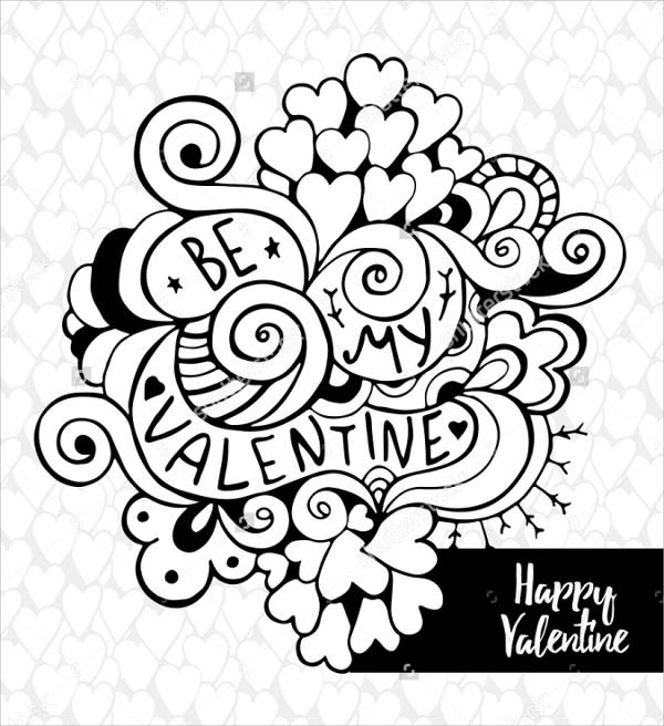 Valentine s Day Cards Printable Black And White