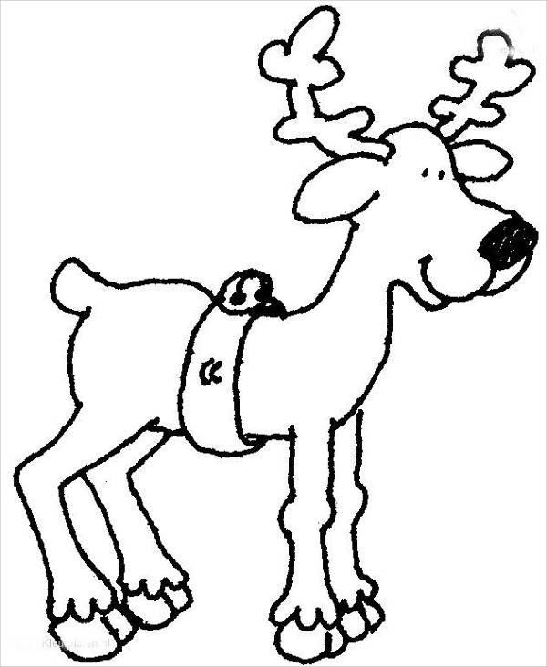 Black and White Reindeer Clip Art