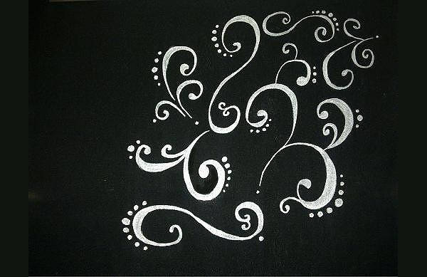Black and White Swirl Painting