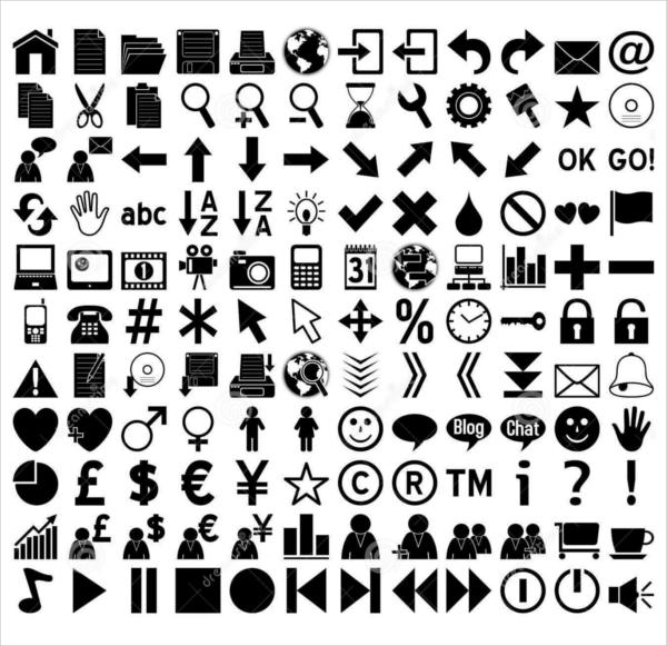 Black and White Web Icons