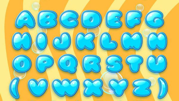 Bubble Letter Alphabet Clipart