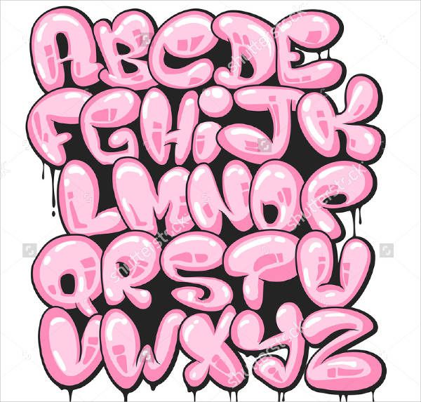 Bubble Letter Graffiti Alphabet