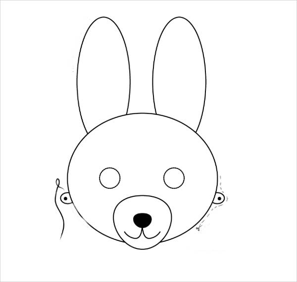 Bunny Mask Coloring Page