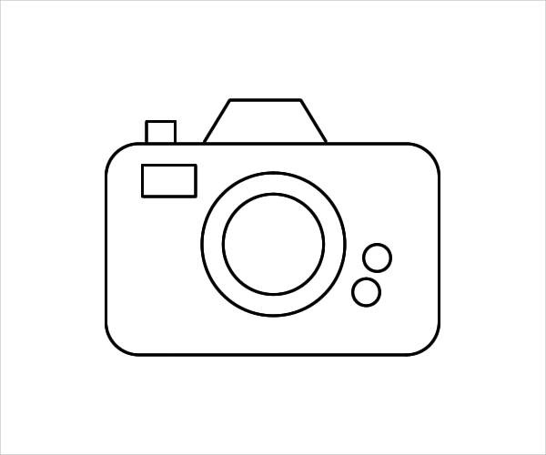 Clipart of camera black and white