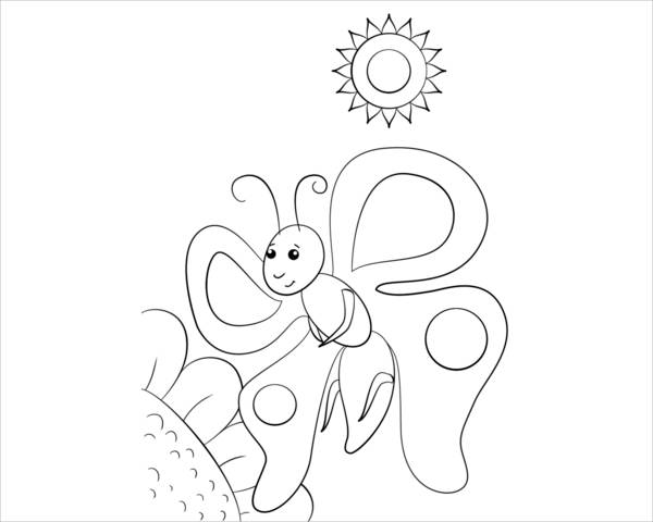 Cartoon Butterfly Coloring Page