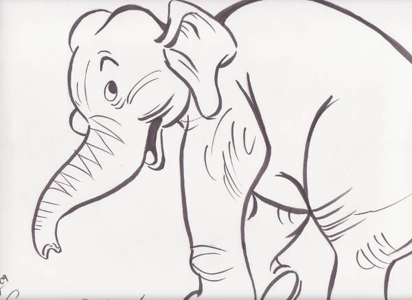 Cartoon Elephant Drawing