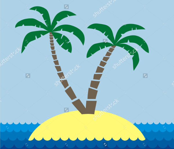 Cartoon Palm Tree Silhouette