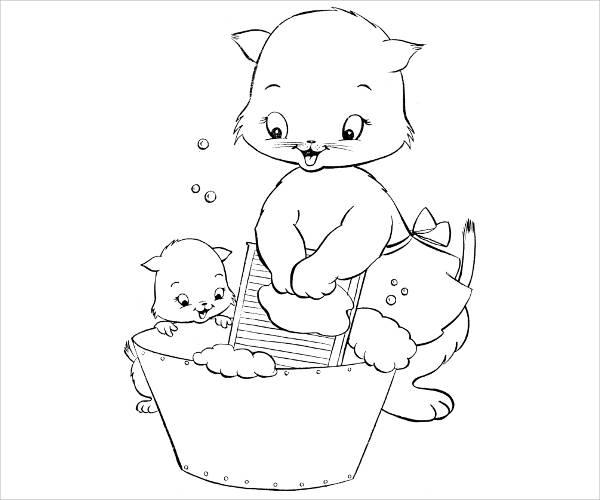 Cat Kitten Coloring Page