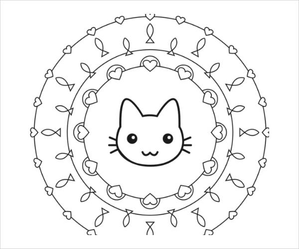 9 Cat  Coloring  Pages  JPG Ai Illustrator Download