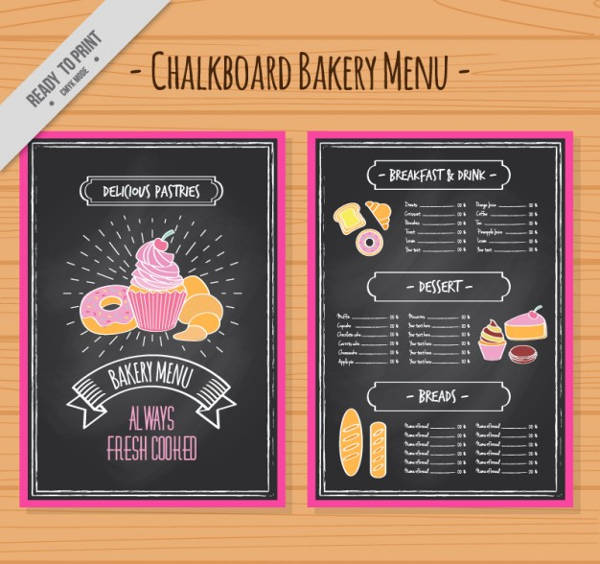 Chalkboard Bakery Menu Design