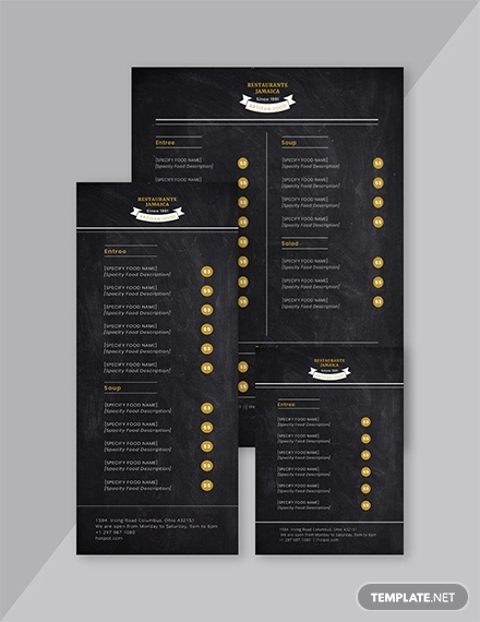 chalkboard blank menu template