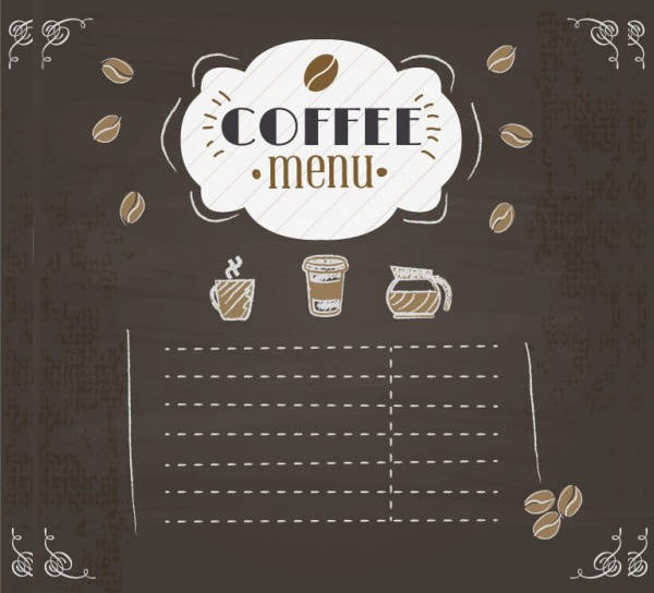 Chalkboard Coffee Menu Design