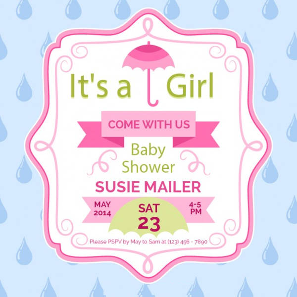 Cheap Baby Shower Invitation for Girls