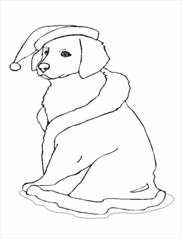 Christmas Dog Coloring Page