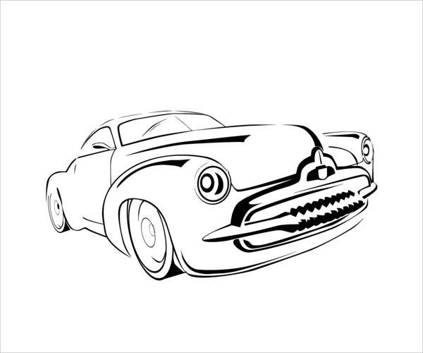 Classic Car Coloring Page
