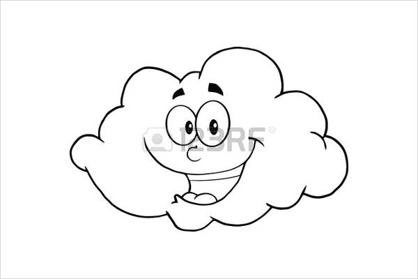 Cloud Black and White Clipart