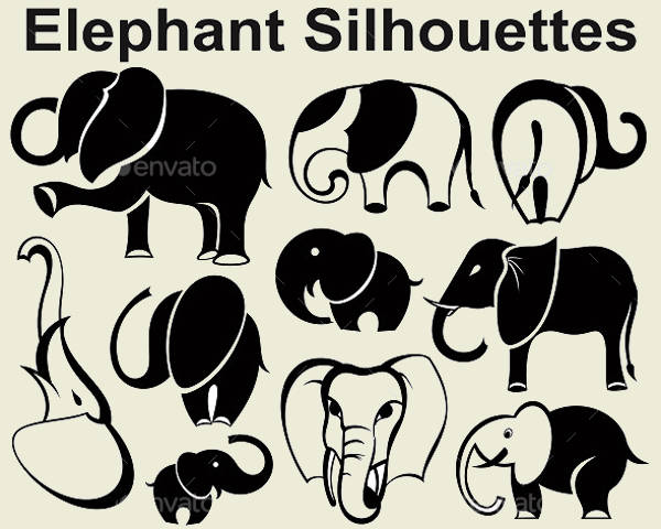 Collection of Elephant Silhouettes