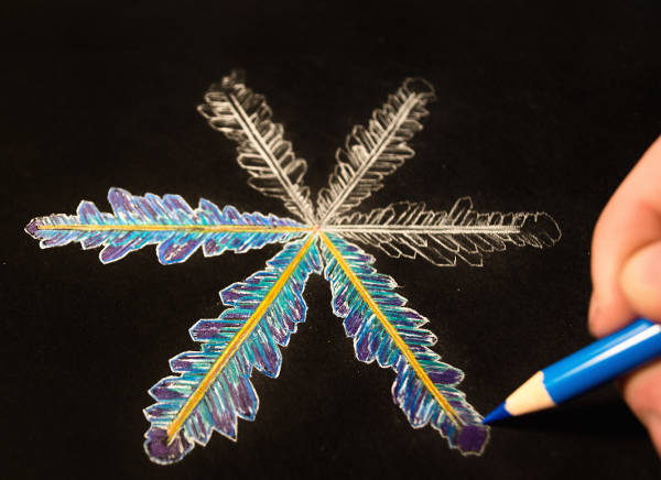 Colored Snowflake Drawing