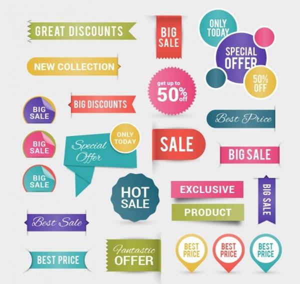 Colorful Discount Label