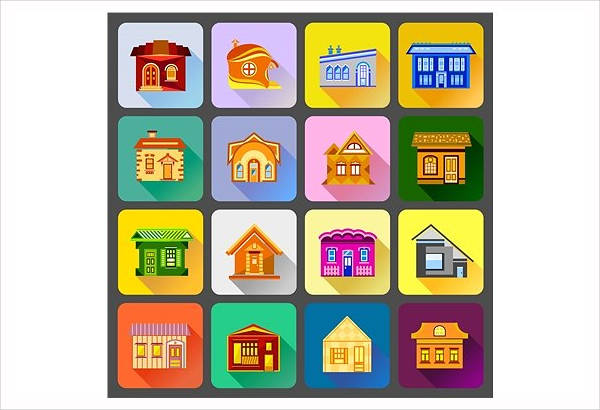Colorful House Icons