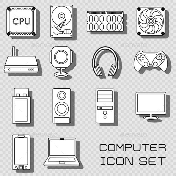 Computer Black and White Icons