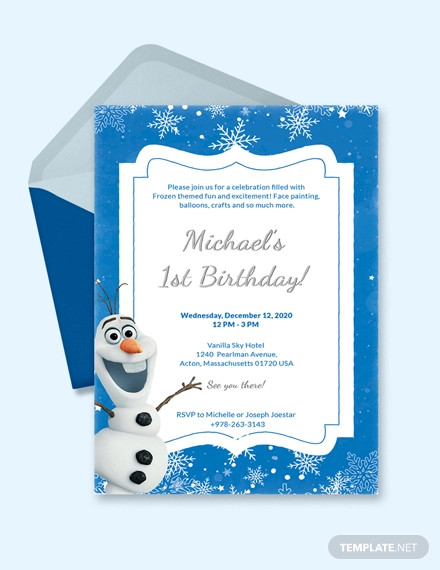 frozen blank invitation card