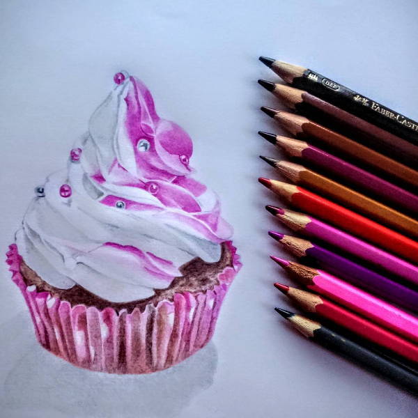 Cupcake Pencil Drawing