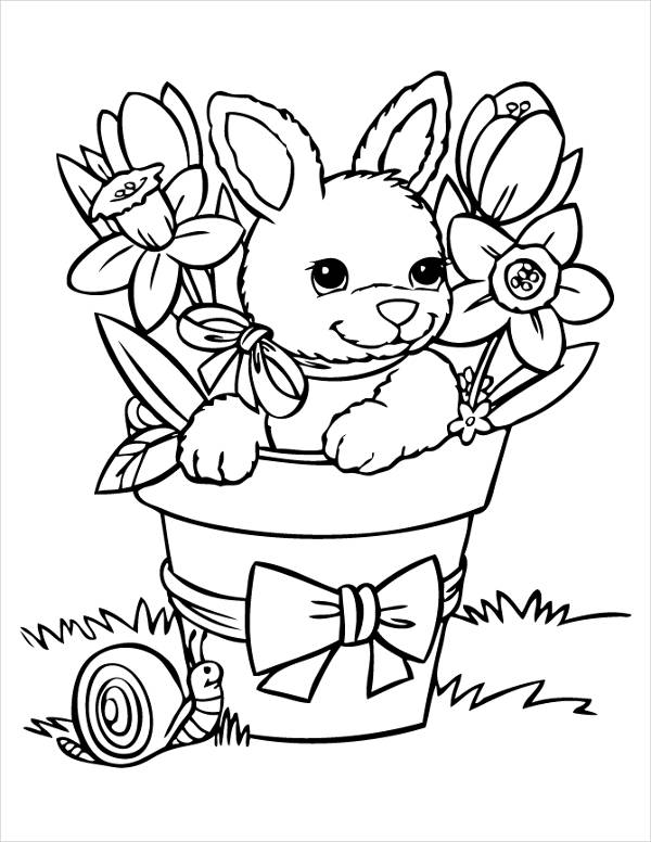 Cute Bunny Coloring Page