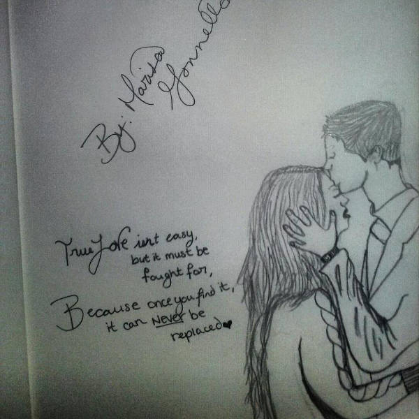 Cute Love Drawing With Quotes