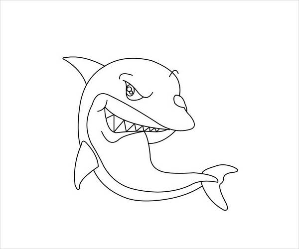 Cute Shark Coloring Page