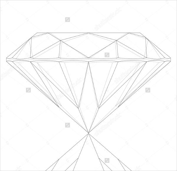 Diamond Line Drawing